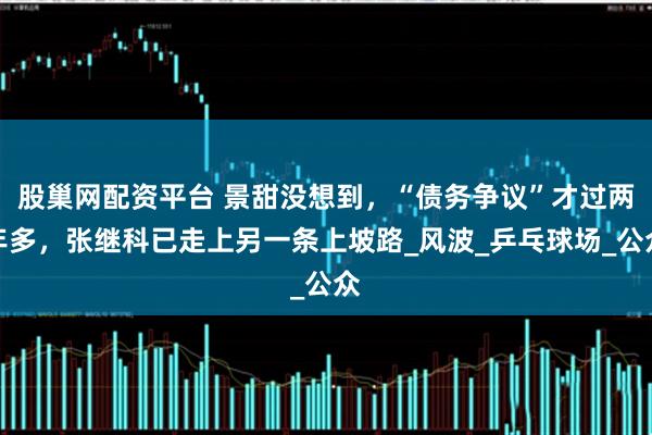 股巢网配资平台 景甜没想到，“债务争议”才过两年多，张继科已走上另一条上坡路_风波_乒乓球场_公众