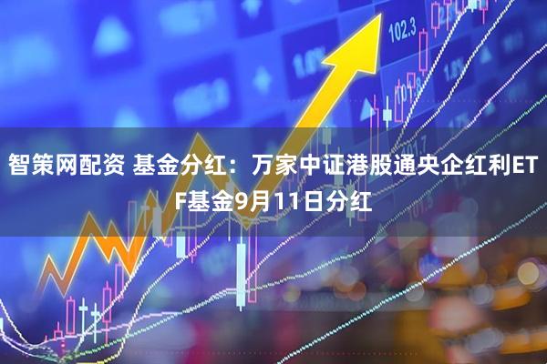 智策网配资 基金分红:万家中证港股通央企红利ETF基金9月11日分红